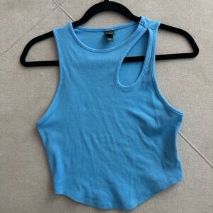 Wild Fable Blue Ribbed Crop Top